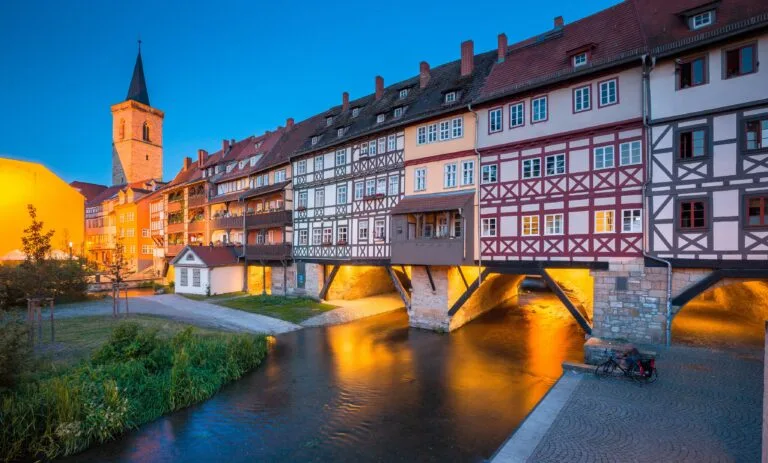 Classic,Panoramic,View,Of,The,Historic,City,Center,Of,Erfurt